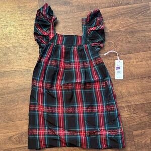 Vineyard Vines Plaid Puff Sleeve Mini Dress in Tartan Plaid
